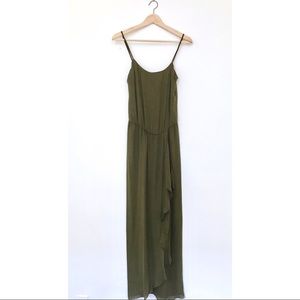 SOLD Haute Hippie Olive 100% Silk Dress